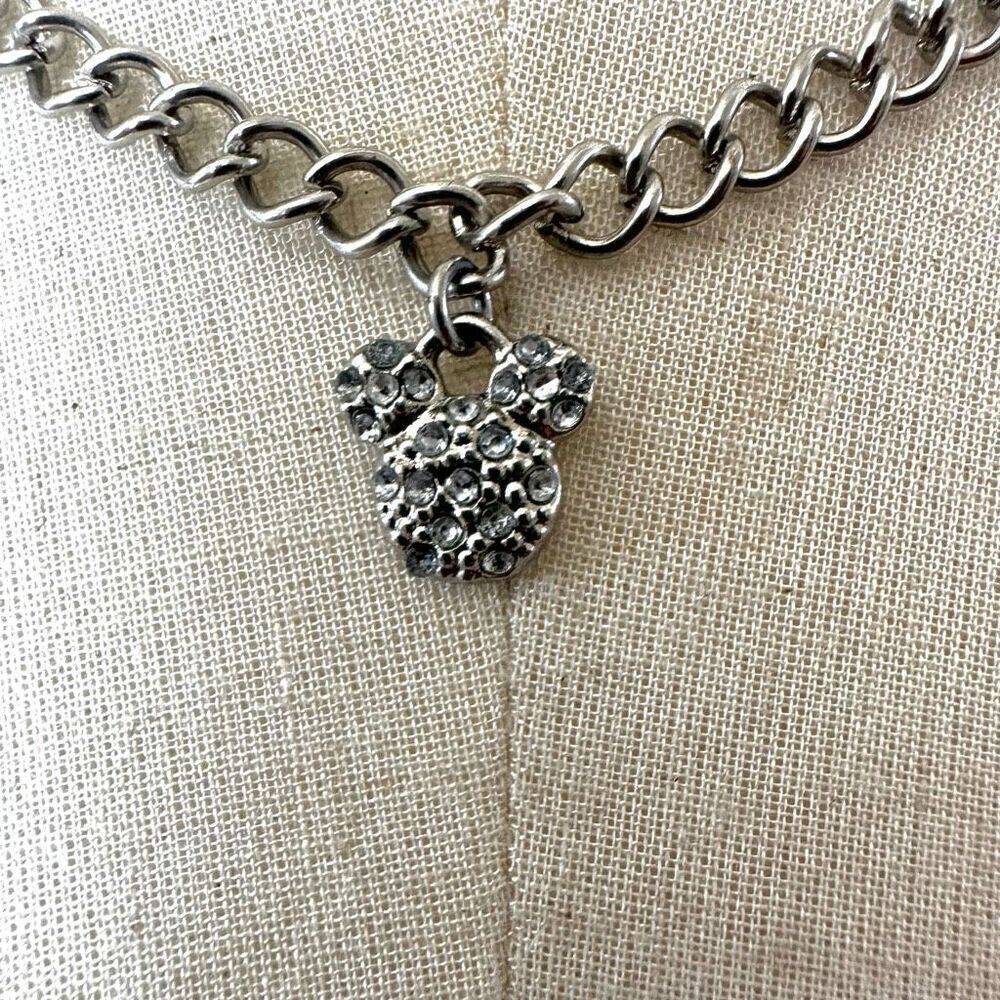 Disney rhinestone silver tone  Mickey Mouse pendant necklace